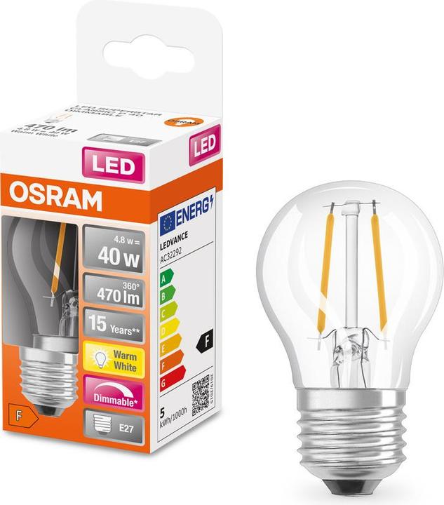 Actual product image Osram Superstar Classic P40 (E27, 4.80 W, 470 lm, 1 x, F)