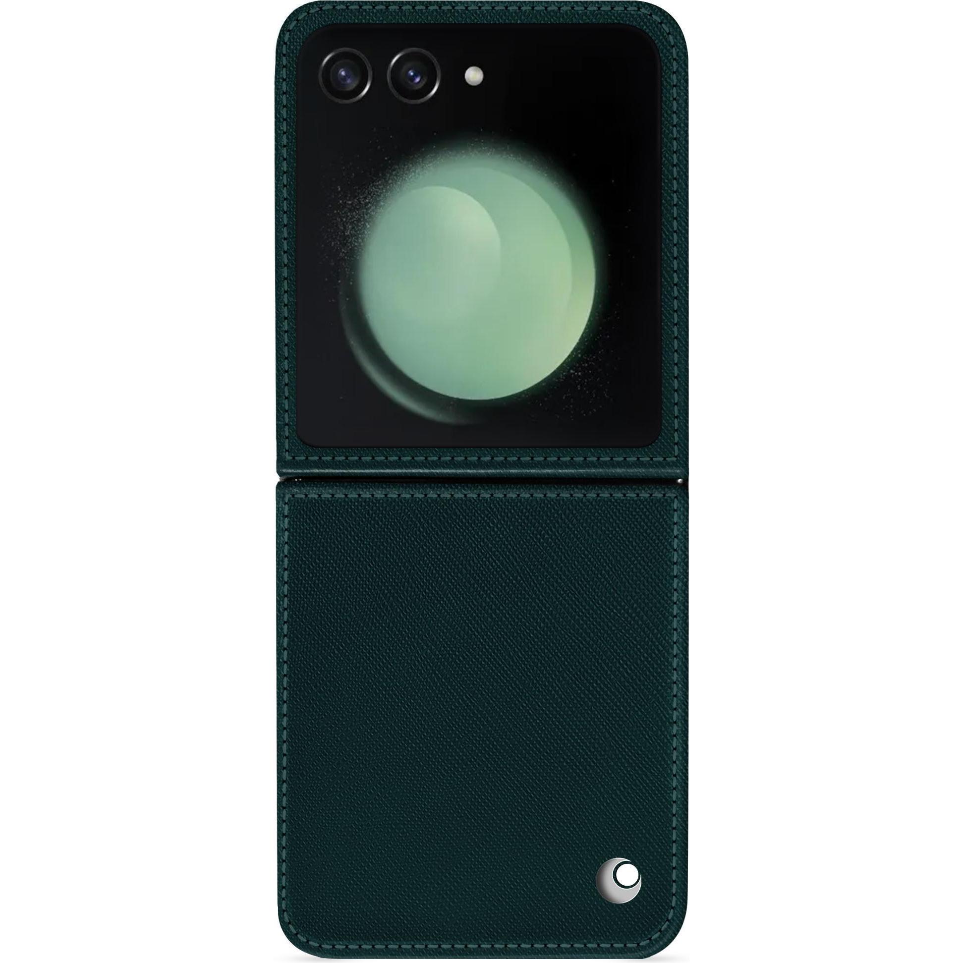 Noreve Lederschutzhülle Samsung Galaxy Z Flip5 (Samsung Galaxy Z Flip5), Smartphone Hülle, Grün
