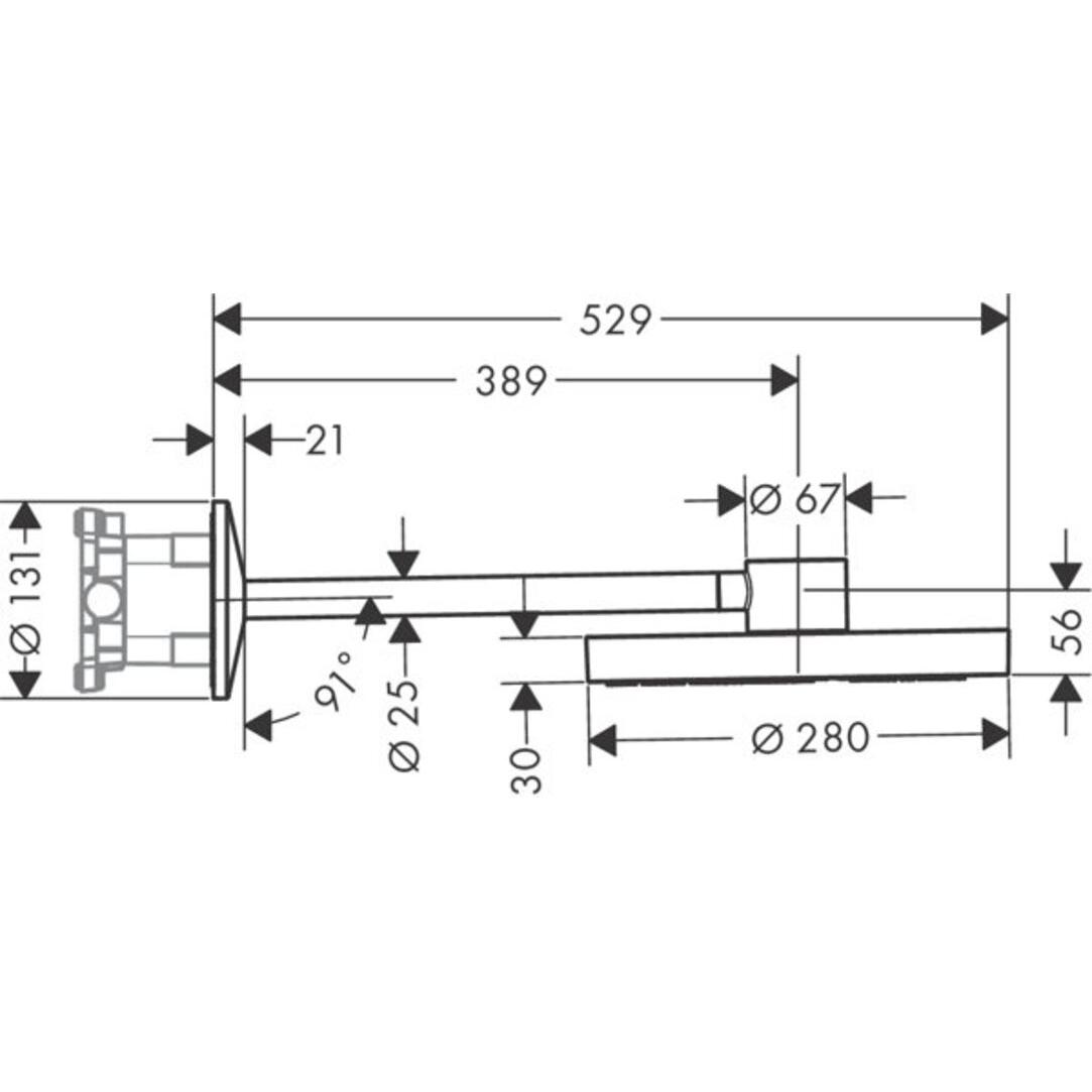 Thumbnail - Axor, Duschbrause, One Duschkopf 280 2 Strahlarten mit Brausearm, 48492 (2 Strahlarten, 12 l/min)