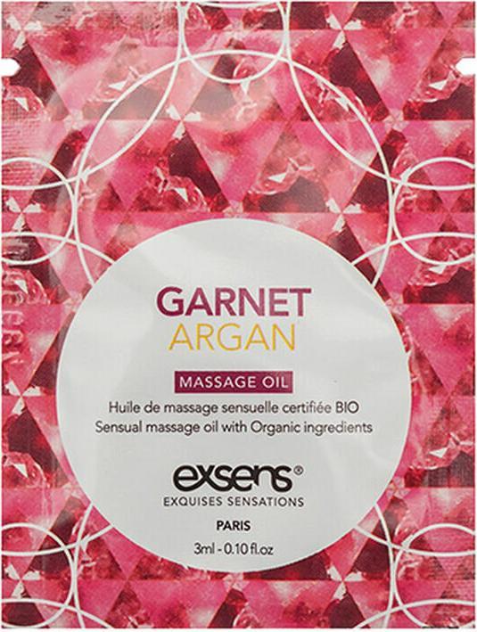 Exsens Olio da massaggio biologico GARNET ARGAN con pietre (3 ml x 10 pezzi) (30 ml)