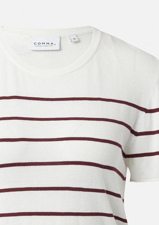 Actual product image Comma Strickpullover Kurzärmeliger Strickpullover mit Streifen (36)
