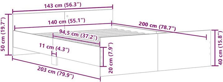 Image du produit vidaXL Bettgestell (135 x 190 cm)