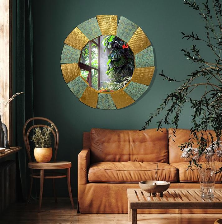 Actual product image FineBuy Wall mirror hallway mirror round metal 63 cm mirror hallway hanging mirror (63 x 63 cm)