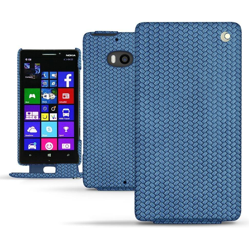 Noreve Lederschutzhülle vertikal (Nokia Lumia 930), Smartphone Hülle, Blau