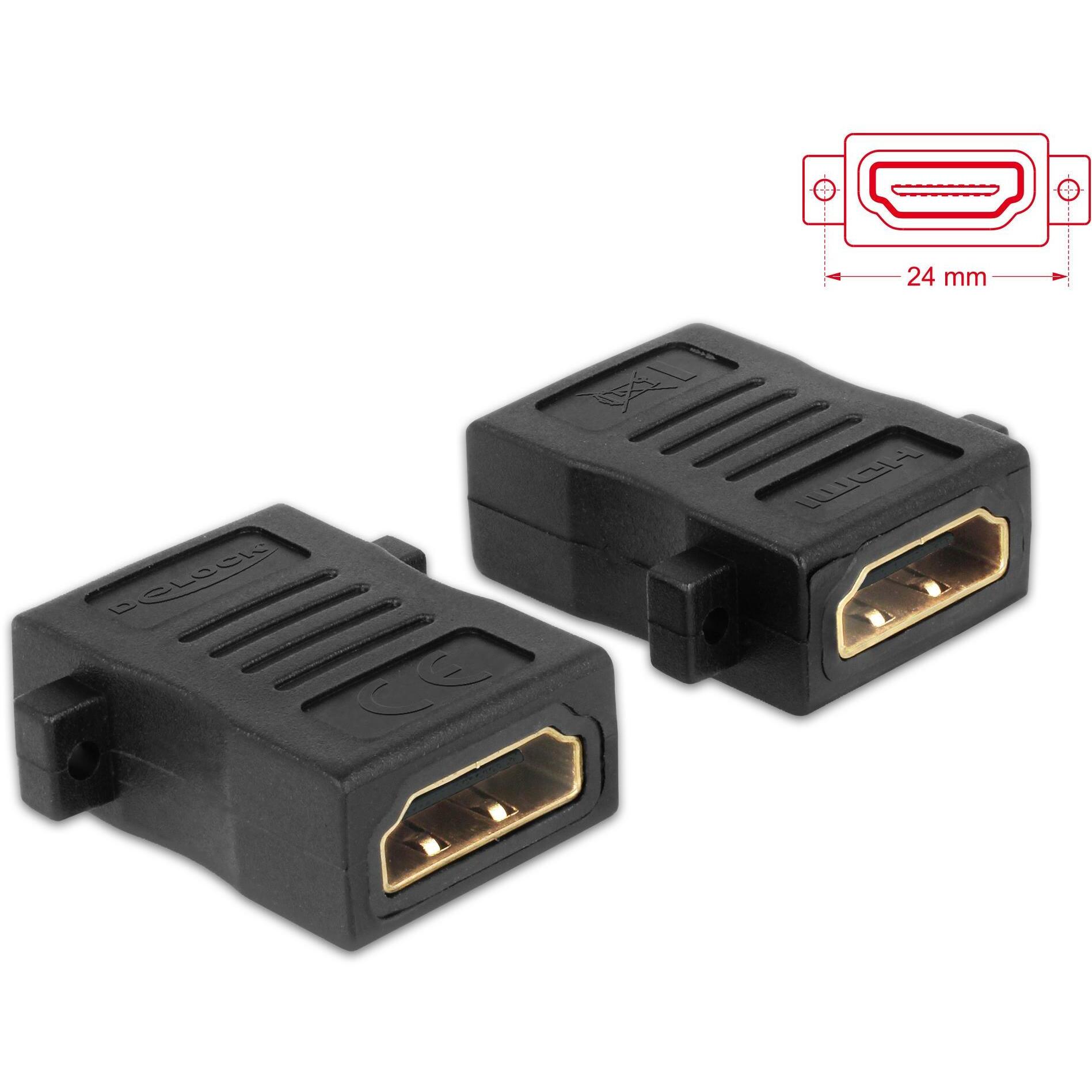 Delock HDMI zu (HDMI, 2.90 cm), Data + Video Adapter, Schwarz