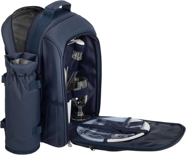 Actual product image Anndora Picnic Backpack 15 Piece, Navy Blue White