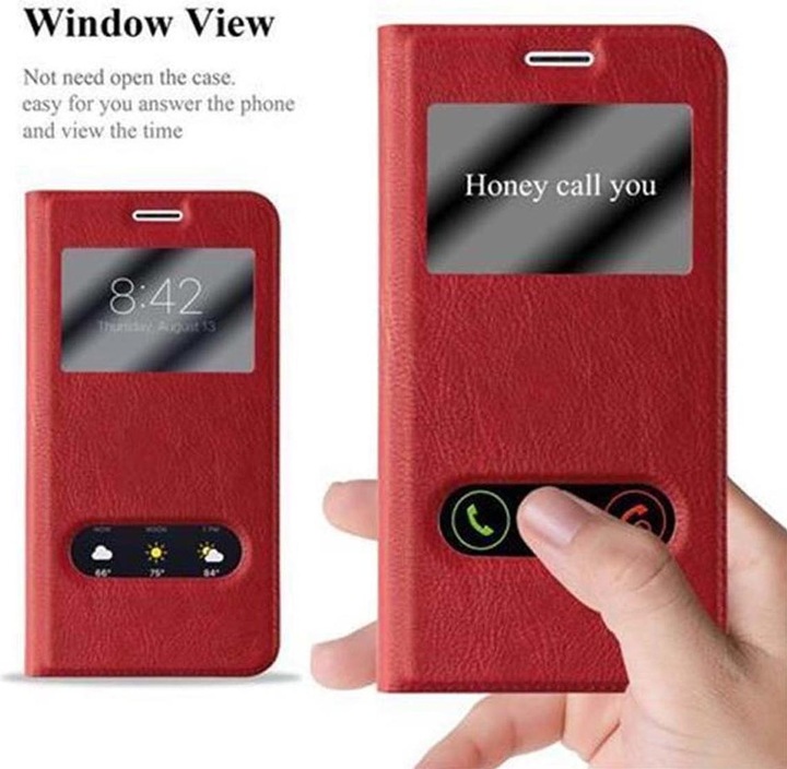 Actual product image Cadorabo Book with View double window cover (Samsung Galaxy J7 2016)