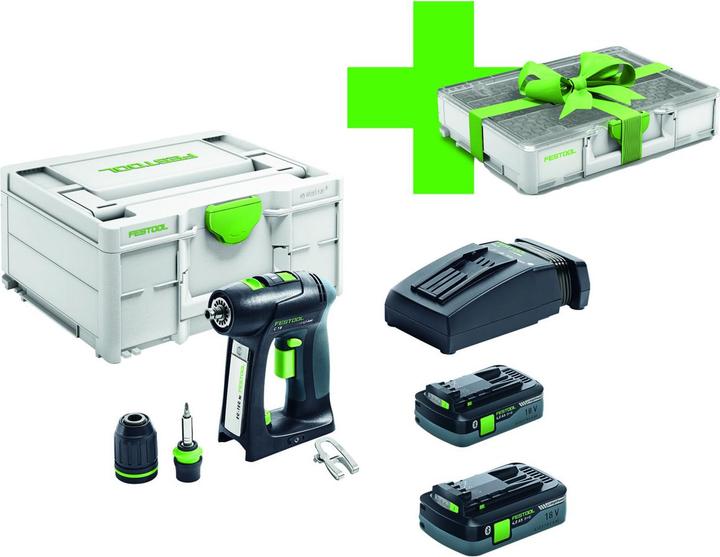 Festool Akku Bohrschrauber C 18 HPC 4.0 I-Plus (Aktionsset) (Akkubetrieb)