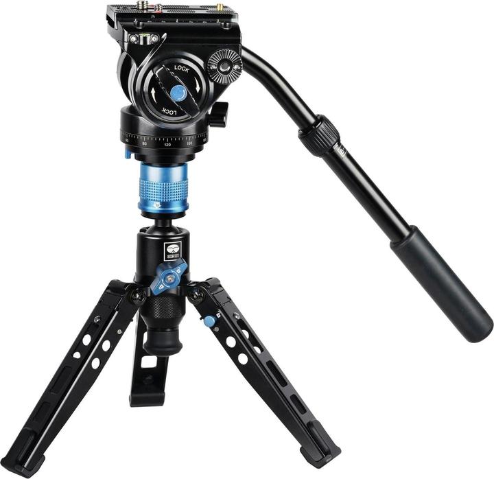 Produktbild Sirui P-424FL Carbon Fibre Monopod with Stand and video head VH-10 (Carbon, Metall)