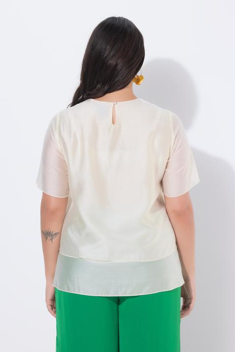 Actual product image Ulla Popken Floral Chiffon Applique Blouse (44)
