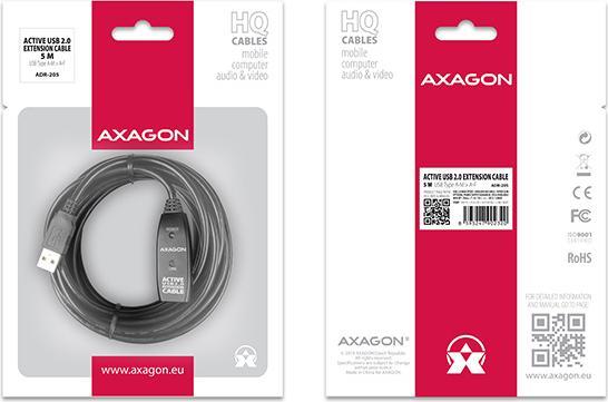 Actual product image Axagon USB A – USB A (5 m, USB 2.0)