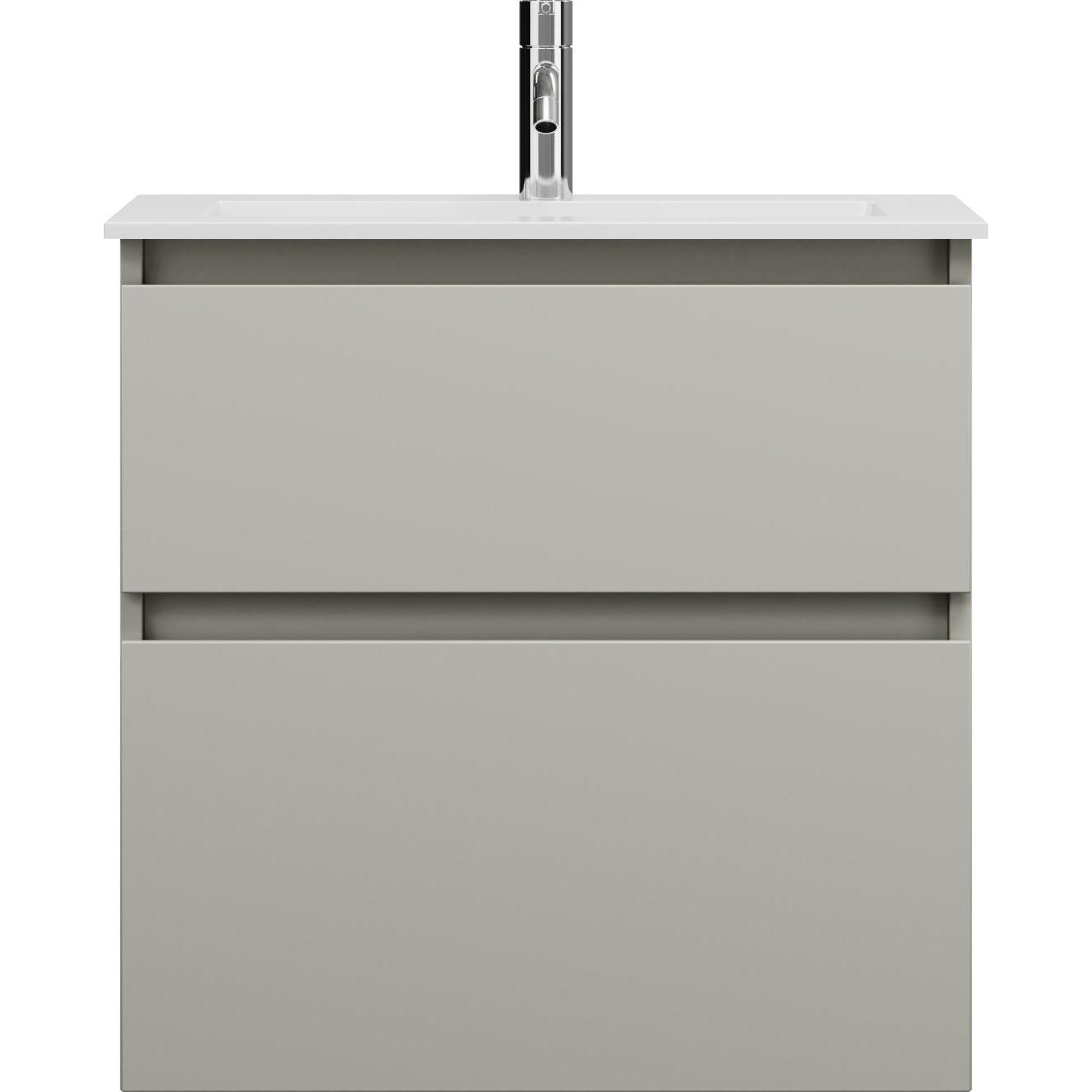 burgbad, Badmöbelset, Lin20 Mineralguss-Waschtisch Farbe Weiss Matt inklusive Waschtischunterschrank 2 Auszüge, 6