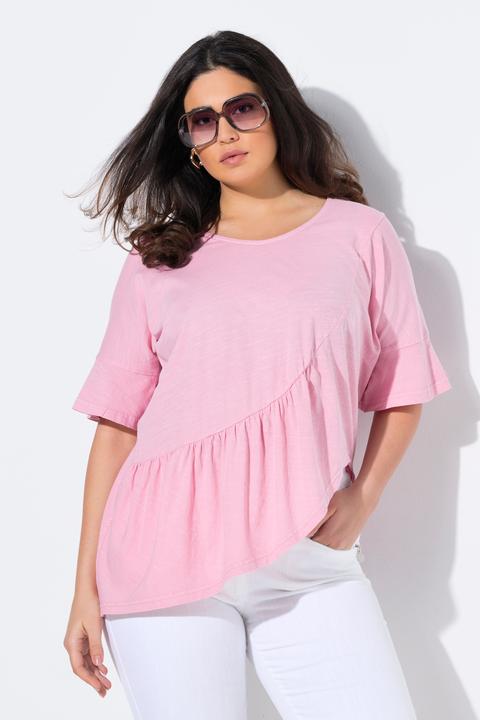 Actual product image Ulla Popken Asymmetric Flounce Panel Short Sleeve Tee (42, 44)