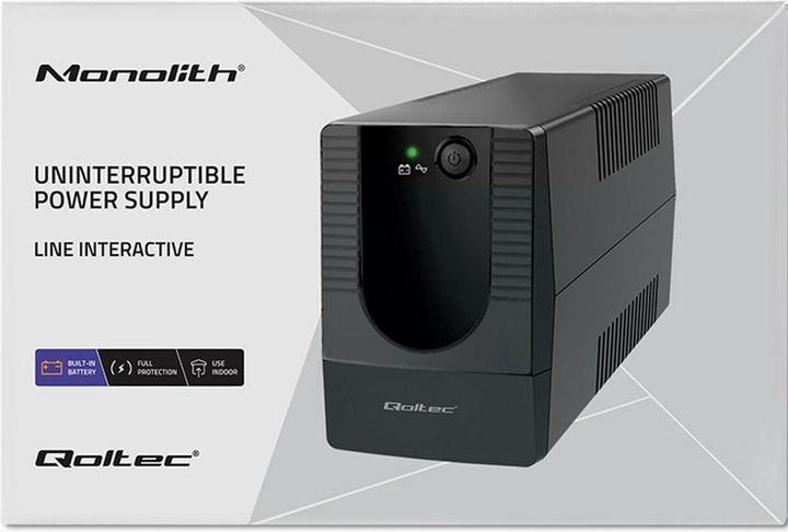 Image du produit Qoltec Zasilacz awaryjny UPS | Monolith | 650VA | 360W (650 VA, 360 W, Line-interactive Onduleur)