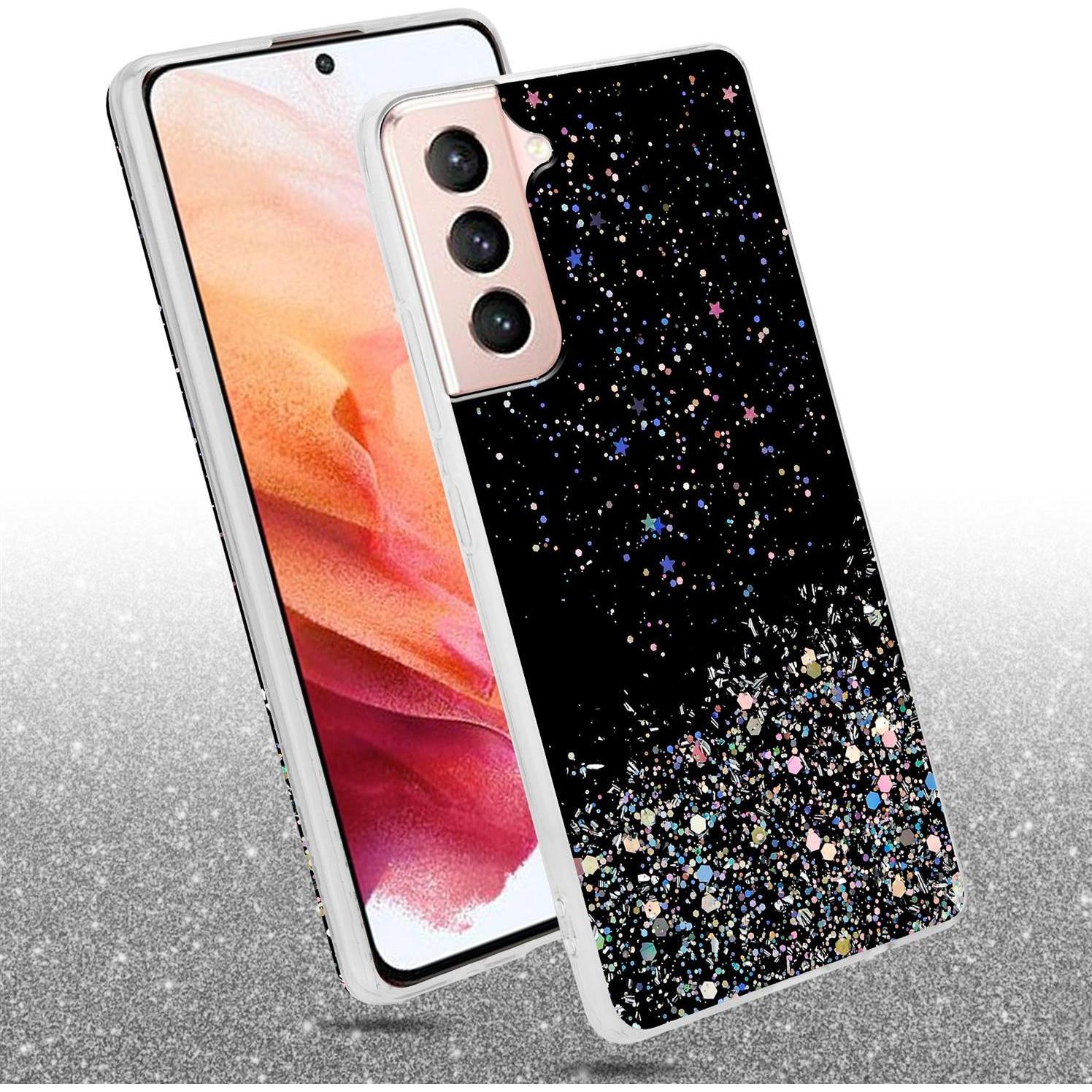 Thumbnail - Cadorabo TPU Cover funkelnder Glitter (Samsung Galaxy S21 5G), Smartphone Hülle, Schwarz