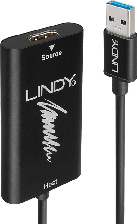 Actual product image Lindy USB Typ-A zu (HDMI, 15 cm)