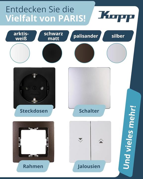Produktbild Kopp Einsatz Steckdose Paris Schwarz (matt) 920950089