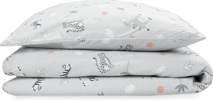 Productafbeelding Julius Zöllner Kinderbeddengoed Jersey Savannah Grijs 100 x 135 + 40 x 60 cm (100 x 135 cm, 40 x 60 cm)