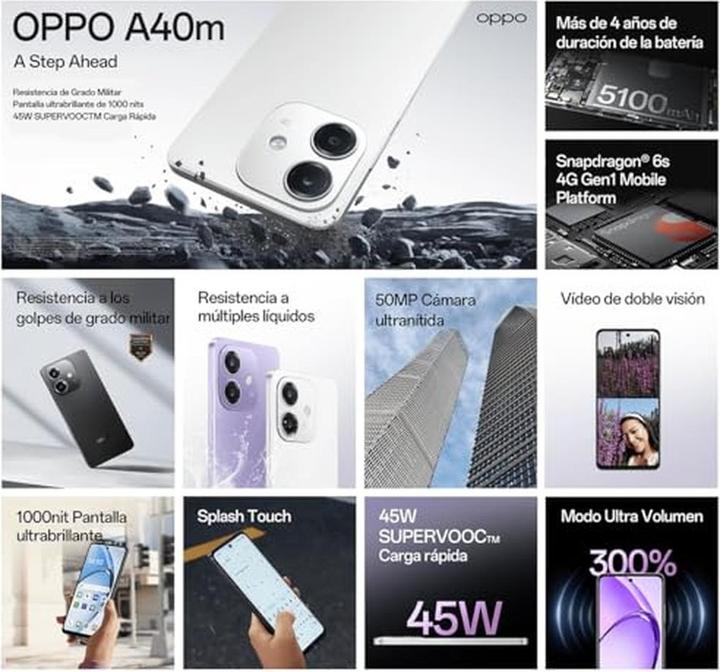 Immagine prodotto OPPO A40M (256 GB, Nero scintillante, 6.67", Doppia SIM, 4G)