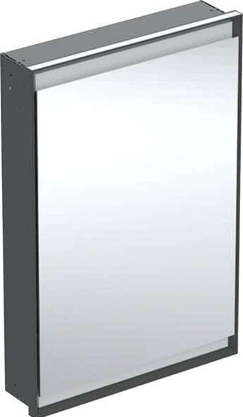 Actual product image Geberit ONE mirror cabinet with ComfortLight, 1 door, flush mounting, black matt/aluminum, 60x90cm (60 x 24 x 90 cm)