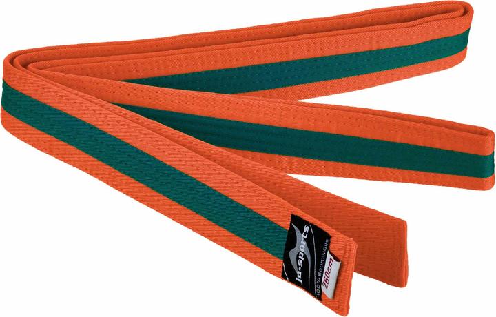 Actual product image Ju-Sports Budo belt orange/green/orange