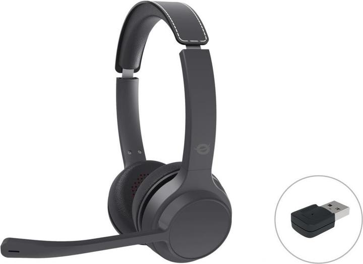 Actual product image Conceptronic Headset Wireless Bluetooth with charger + adapter bw (Cable, Wireless, USB-C)