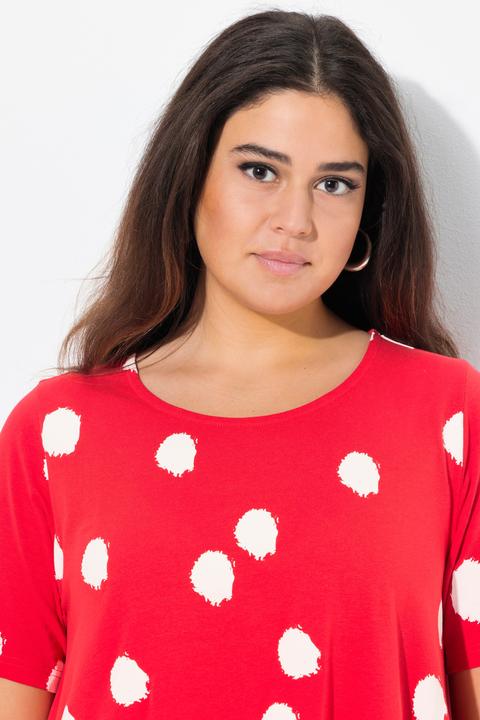 Immagine prodotto Ulla Popken Abito midi dal taglio svasato con pallini, tasche, scollo a girocollo e mezze maniche (42, 44)