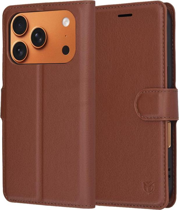 Actual product image Techsuit - Leather Folio - iPhone 17 Pro Max - Brown (Apple iPhone 17 Pro Max)