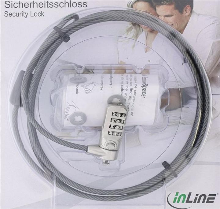 Produktbild InLine ® Notebook Sicherheitsschloss, mit Zahlenkombination, 4,4mm x 2m