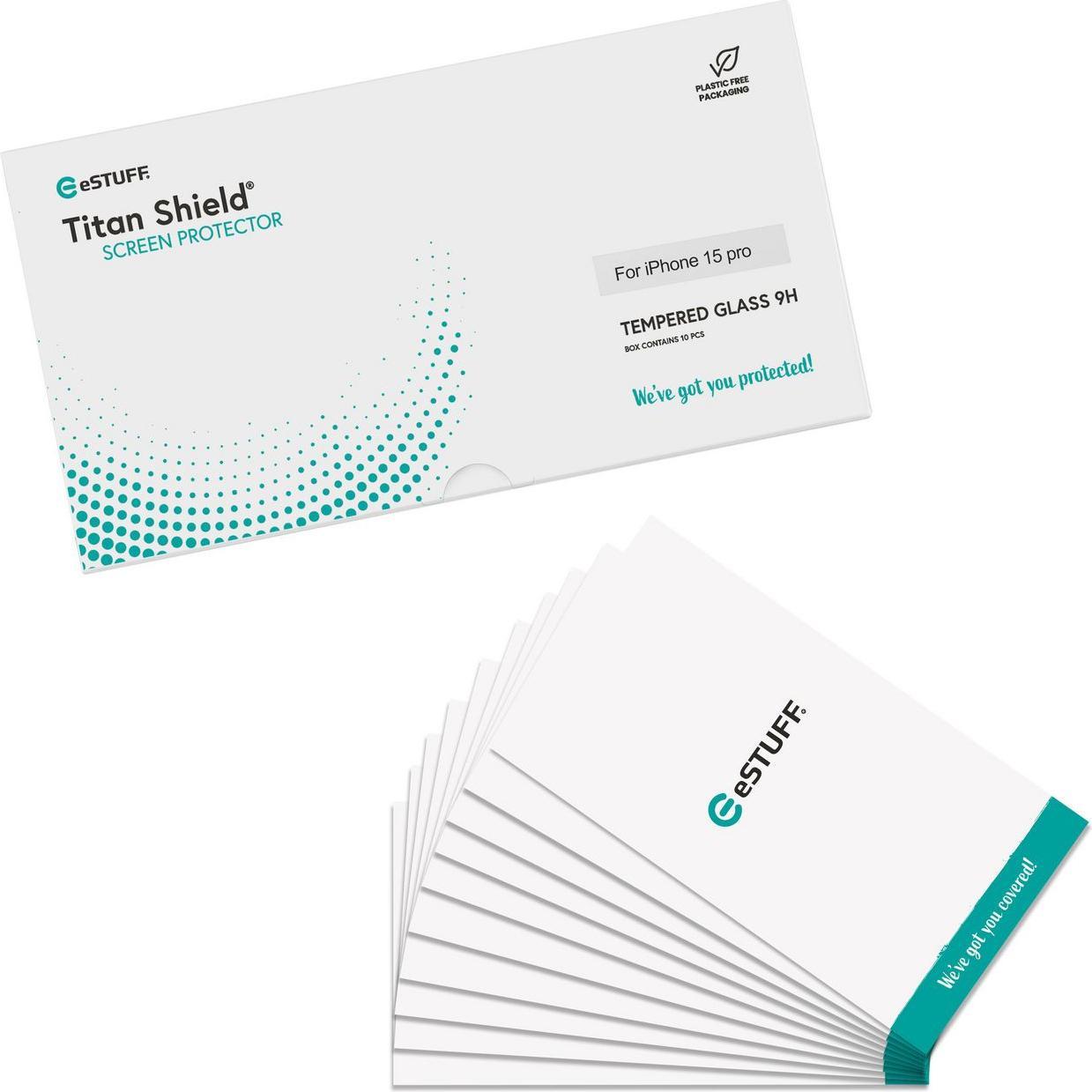 Thumbnail - eSTUFF Apple iPhone 15 Pro Black (1 Stück, Apple iPhone 15 Pro), Smartphone Schutzfolie, Schwarz