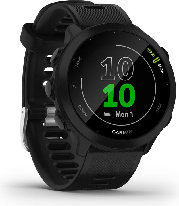 Actual product image Garmin Forerunner 55 42mm GPS (sort) Pulsur, 1,04" skaerm, GPS, BT, puls-/aktivitetsmåling, op ti... (42 mm)