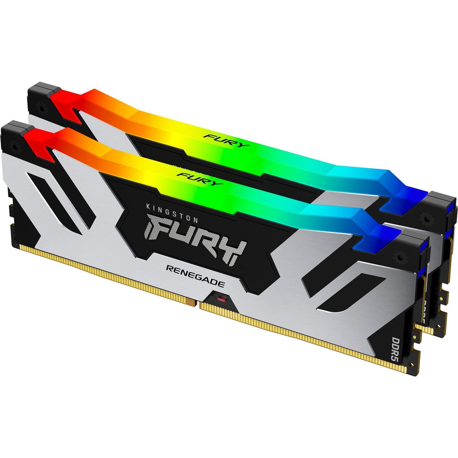 Kingston FURY Renegade RGB (2 x 48GB, 6000 MHz, DDR5-RAM, DIMM), RAM, Silber
