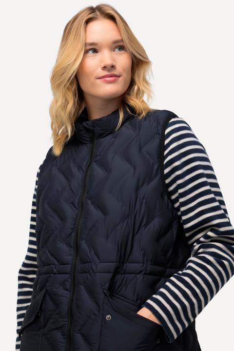 Produktbild Ulla Popken HYPRAR Long-Steppweste, Zacken, Stehkragen, 2-Wege-Zipper (46, 48)