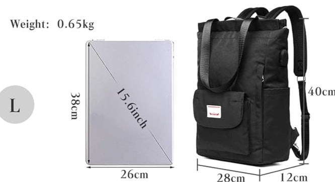 Only-Bags.Store Unisex-Rucksack, lässige Umhängetasche mit USB-Ladeanschluss, Schulranzen, Daypack für