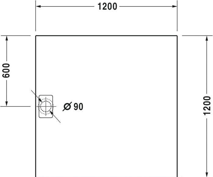 Image du produit Duravit Receveur de douche carré STONETTO 1200x1200x50mm béton gris