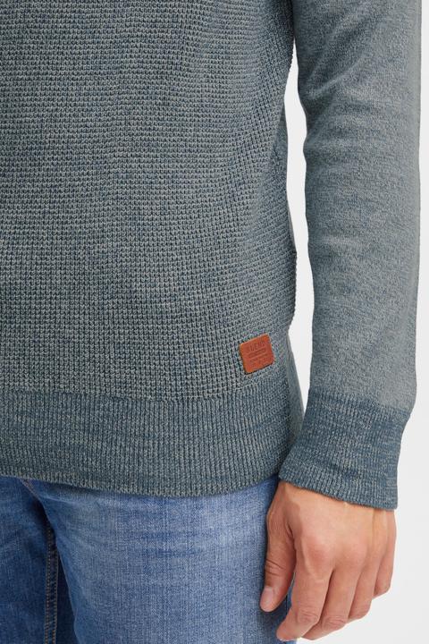 Actual product image Blend Ganbolf Men's Jumper Chunky Knit Pullover Troyer Made Of 100% Cotton With Zipper (L)
