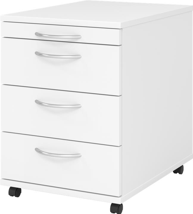 Actual product image Hammerbacher Mobile pedestal 58cm,3 drawers BO White (42.80 x 58 x 59 cm)