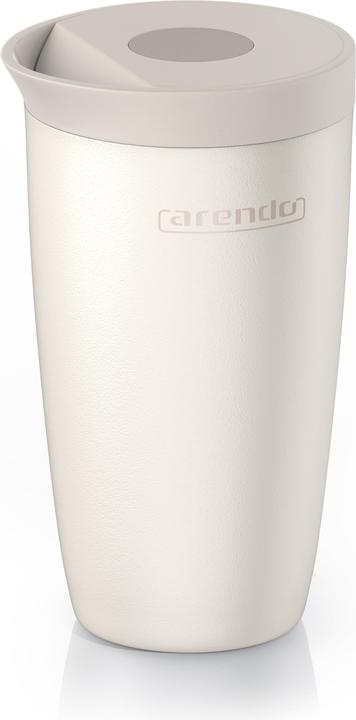 Arendo Thermobecher 350 ml, Thermal Mug, Kaffee to go Becher mit Deckel aus Edelstahl 0,3 L, Edelstahl (0.35 l)