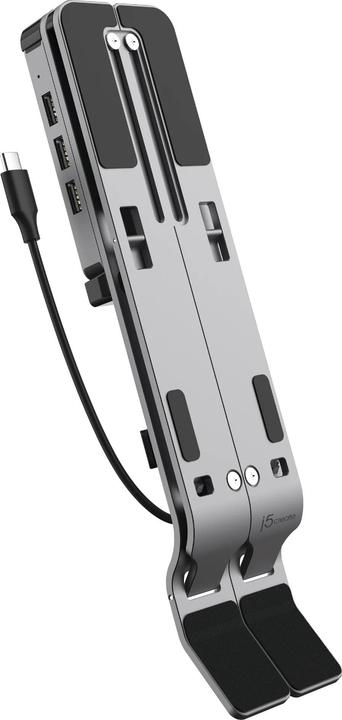 Image du produit j5Create JTS223-N Laptop Stand with USB™ 4-Port Hub, Wired, USB 3.2 Gen 1 (3.1 Gen 1) Type-C, Grey (USB-C, 1 Ports)
