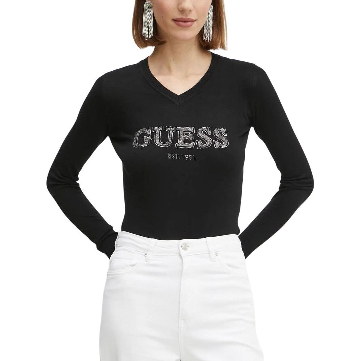 Guess, Damen, Pullover, Holly, Schwarz, (M)