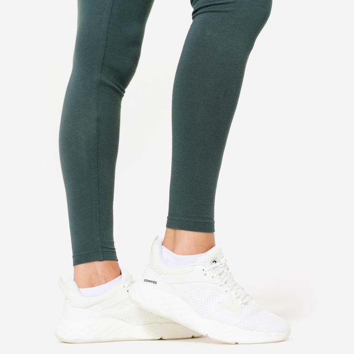 Actual product image Domyos Women's Slim-Fit Fitness Leggings - Khaki Green (W28/L31)