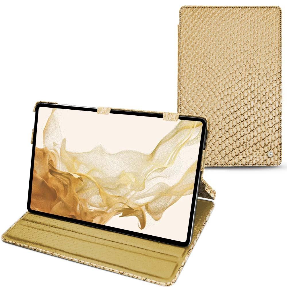 Noreve Lederschutzhülle horizontal (Galaxy Tab S8), Tablet Hülle, Beige