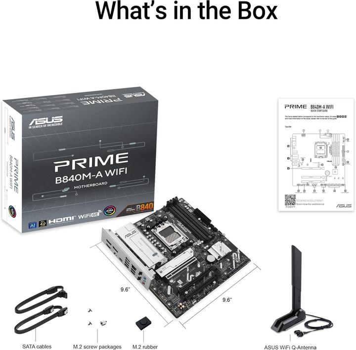 Productafbeelding ASUS PRIME B840M-A WIFI (AM5, AMD B840, mATX)