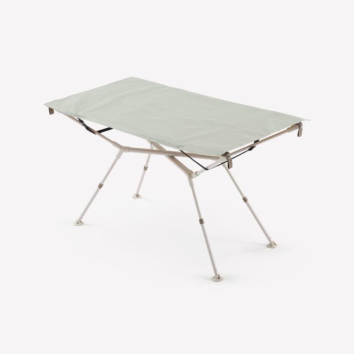 Actual product image Quechua Compact camping table 4/6 people - Wooden top - Storage compartment