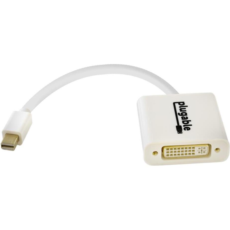 Plugable Mini DP (TBT 2) to DVI Adapter (DVI, Mini DP), Data + Video Adapter, Weiss
