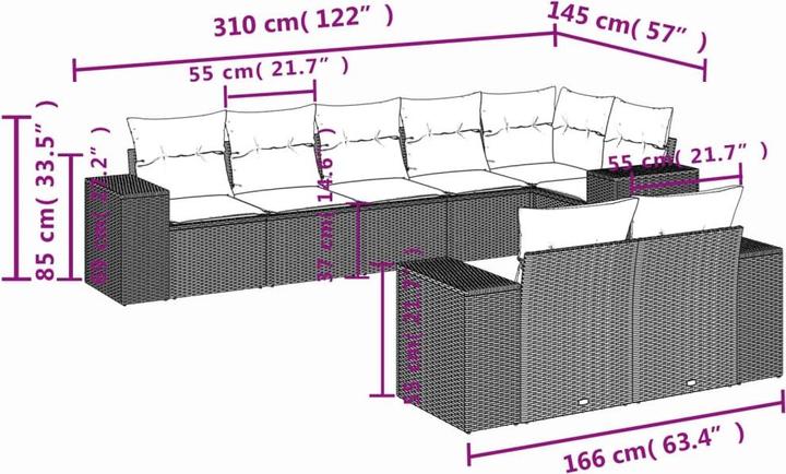 Produktbild vidaXL Garten Sofagarnitur