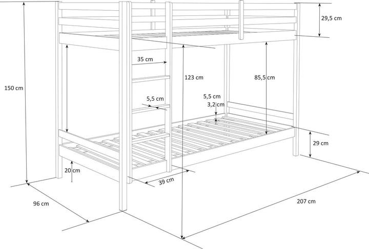 Produktbild Homestyle4u Etagenbett für Kinder (90 x 200 cm)
