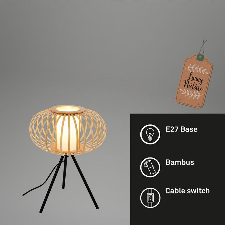 Actual product image Briloner Table lamp, natural bamboo, excl. 1xE27/max.10W (E27)