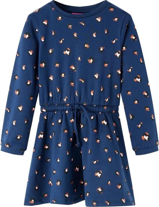 Produktbild VidaXL Kinderkleid mit Langen Ärmeln Marineblau 128,Material: 95 (128)