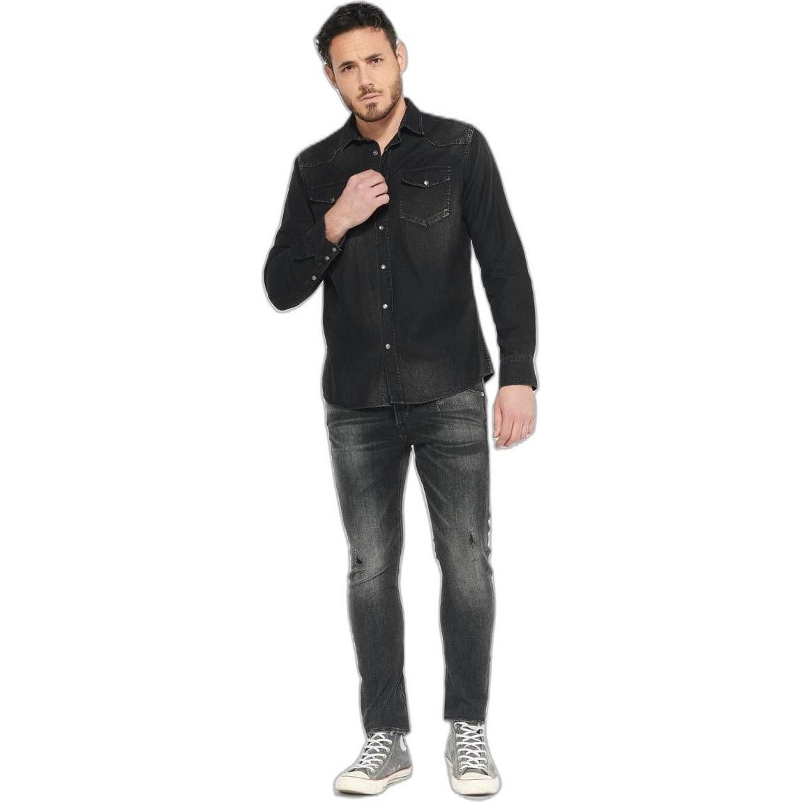 Le Temps Des Cerises, Herren, Hemd, jeansjacke le teps des cerises juanito, Schwarz, (M)
